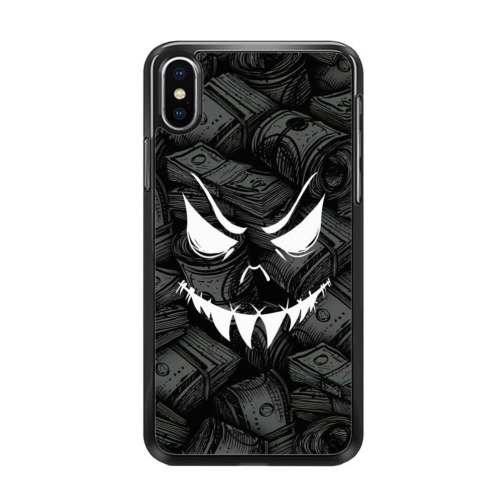 Nightmare from Your Money iPhone XS Case-Rubber Black (2D Case)-Oxvistore
