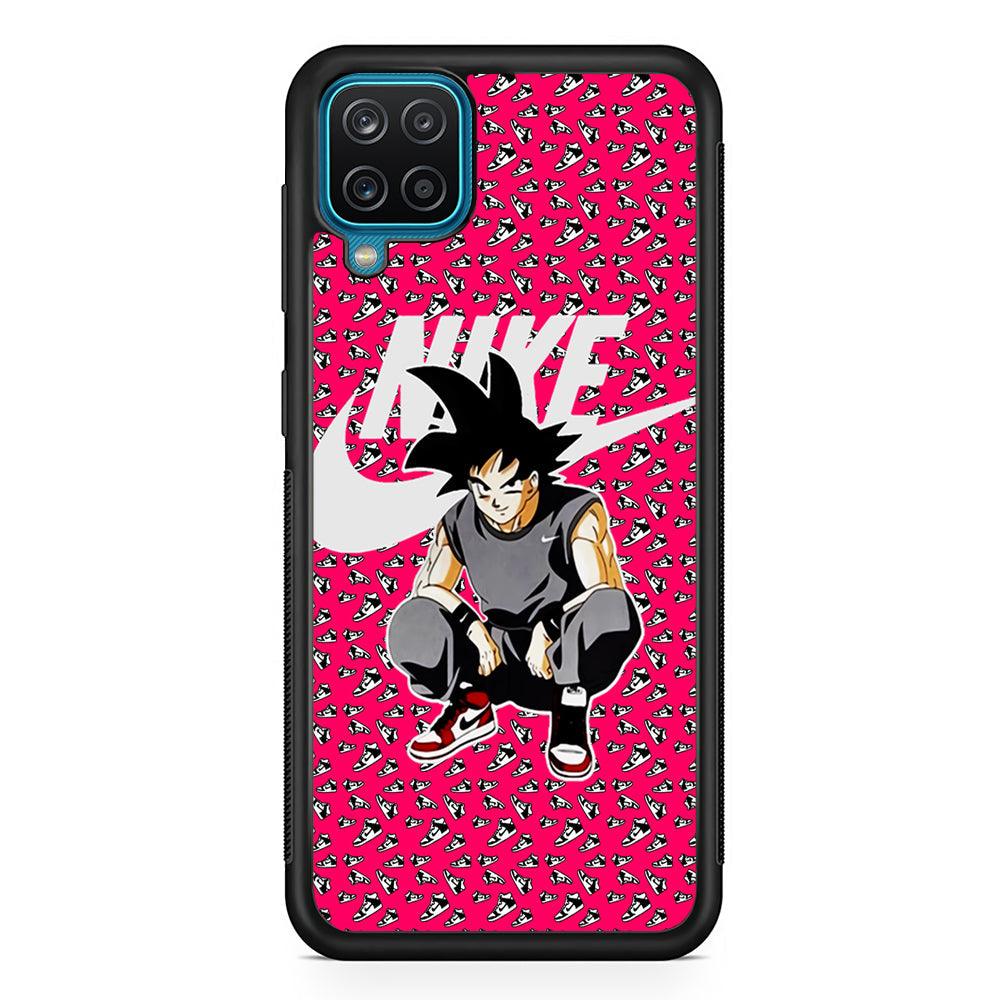 Nike Air Patern x Goku Samsung Galaxy A12 Case-Rubber Black (2D Case)-Oxvistore
