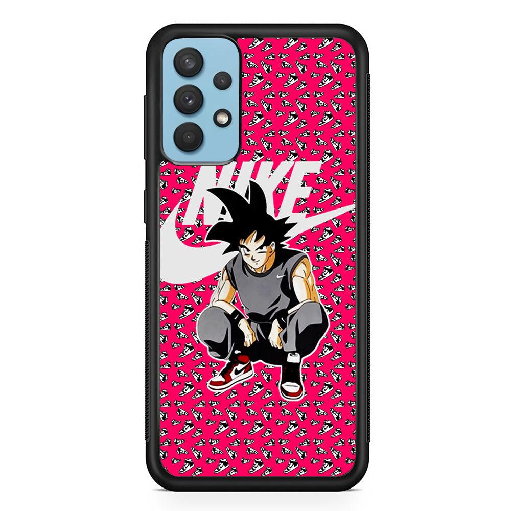Nike Air Patern x Goku Samsung Galaxy A32 Case-Rubber Black (2D Case)-Oxvistore