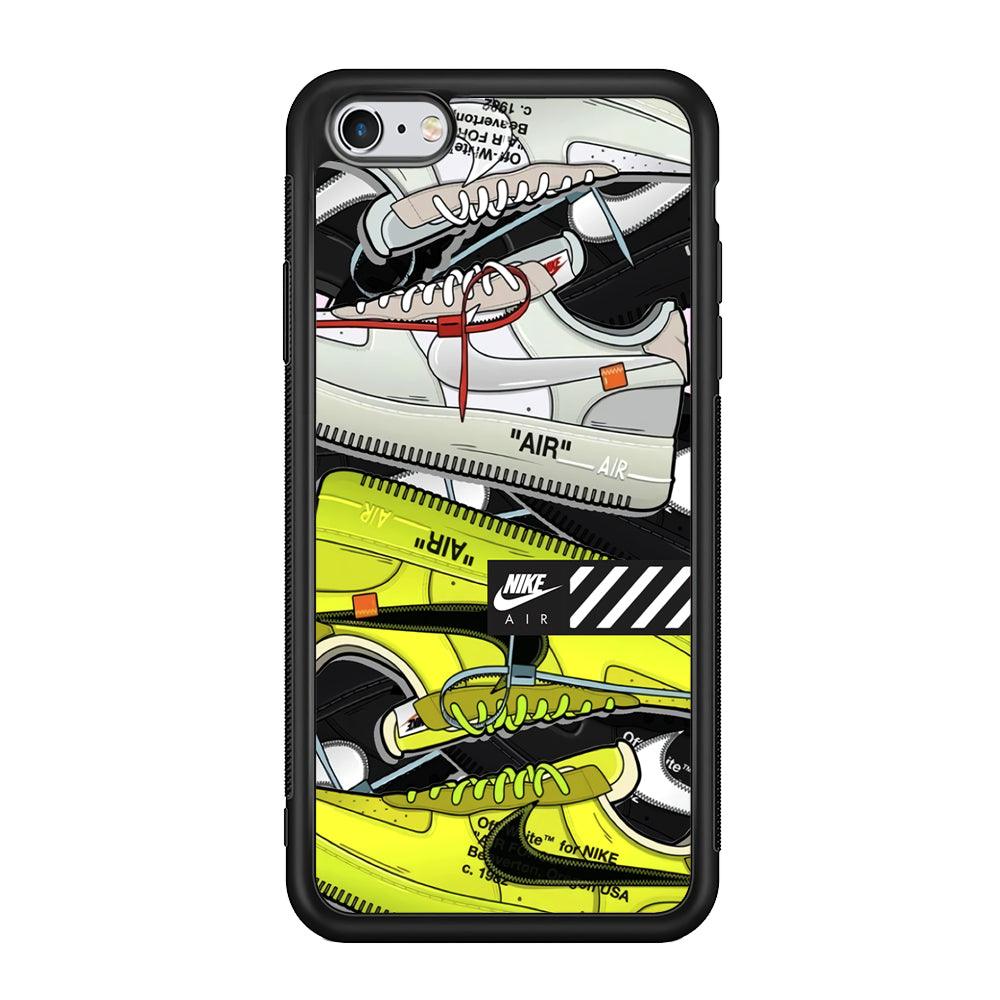 Nike Air Shoelaces iPhone 6 Plus | 6s Plus Case-Rubber Black (2D Case)-Oxvistore