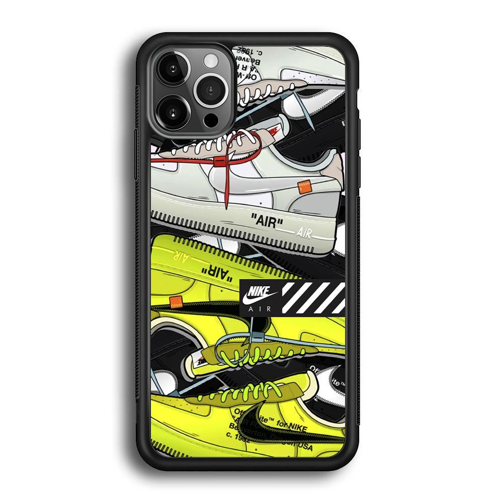 Nike Air Shoelaces iPhone 12 Pro Case-Rubber Black (2D Case)-Oxvistore