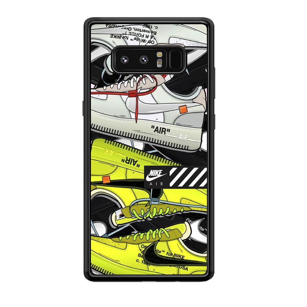 Nike Air Shoelaces Samsung Galaxy Note 8 Case-Rubber Black (2D Case)-Oxvistore