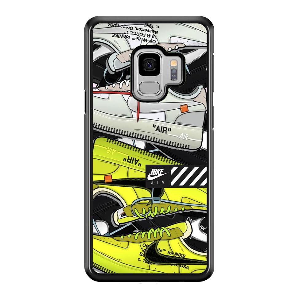 Nike Air Shoelaces Samsung Galaxy S9 Case-Rubber Black (2D Case)-Oxvistore