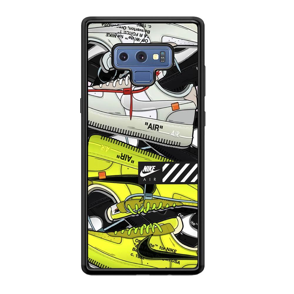 Nike Air Shoelaces Samsung Galaxy Note 9 Case-Rubber Black (2D Case)-Oxvistore