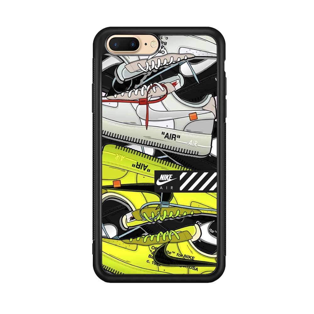 Nike Air Shoelaces iPhone 8 Plus Case-Rubber Black (2D Case)-Oxvistore