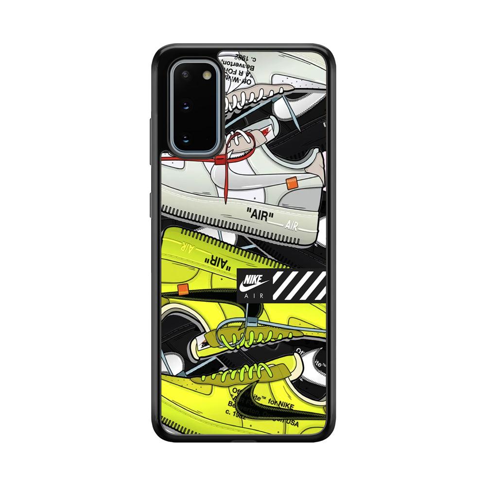 Nike Air Shoelaces Samsung Galaxy S20 Case-Rubber Black (2D Case)-Oxvistore