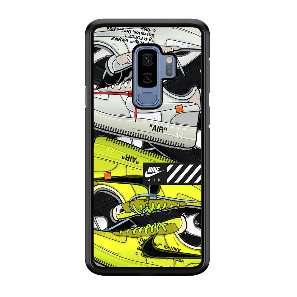 Nike Air Shoelaces Samsung Galaxy S9 Plus Case-Rubber Black (2D Case)-Oxvistore