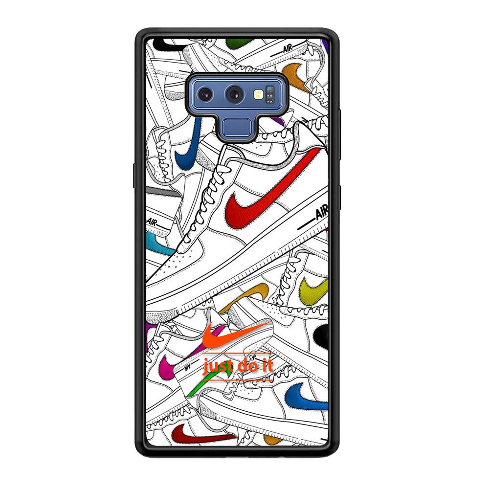 Nike Air White Shoes Pile Samsung Galaxy Note 9 Case-Rubber Black (2D Case)-Oxvistore