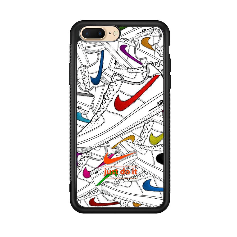 Nike Air White Shoes Pile iPhone 7 Plus Case-Rubber Black (2D Case)-Oxvistore