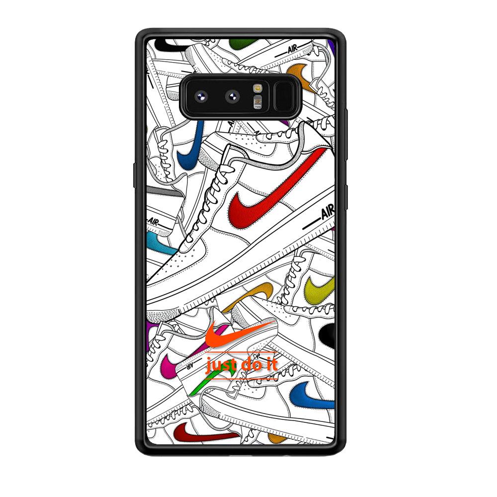 Nike Air White Shoes Pile Samsung Galaxy Note 8 Case-Rubber Black (2D Case)-Oxvistore