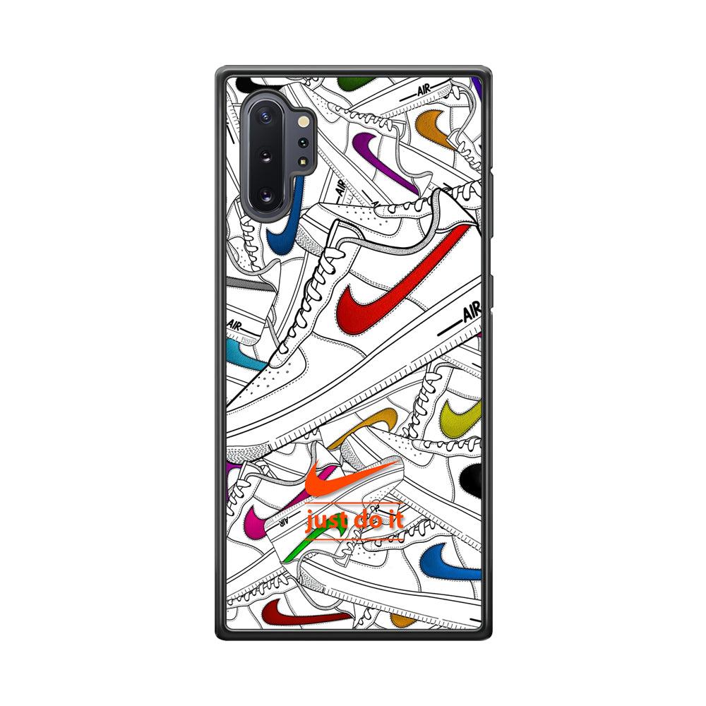 Nike Air White Shoes Pile Samsung Galaxy Note 10 Plus Case-Rubber Black (2D Case)-Oxvistore
