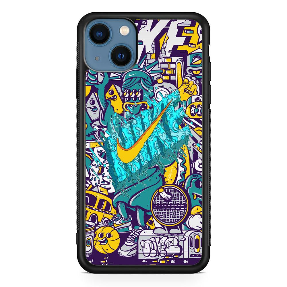 Nike Art of Freedom iPhone 14 Case-Rubber Black (2D Case)-Oxvistore