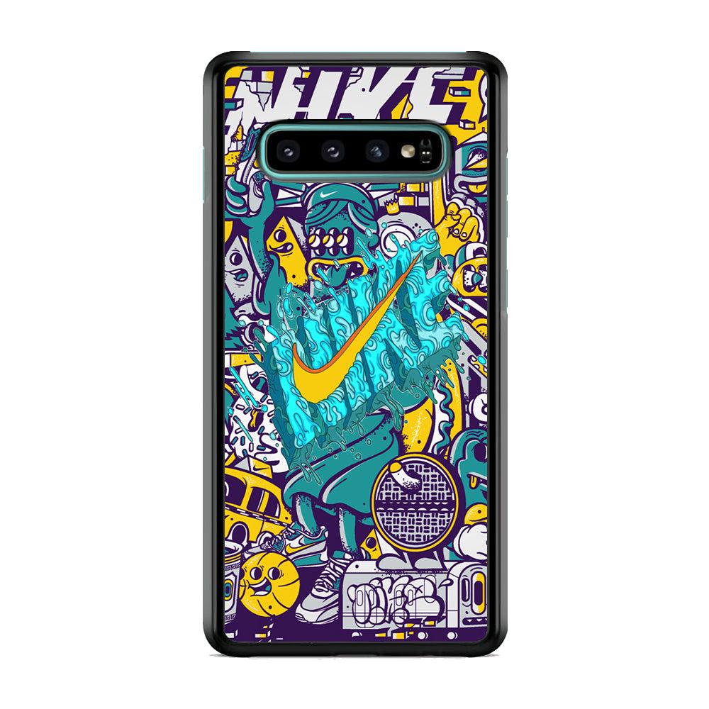 Nike Art of Freedom Samsung Galaxy S10 Case-Rubber Black (2D Case)-Oxvistore