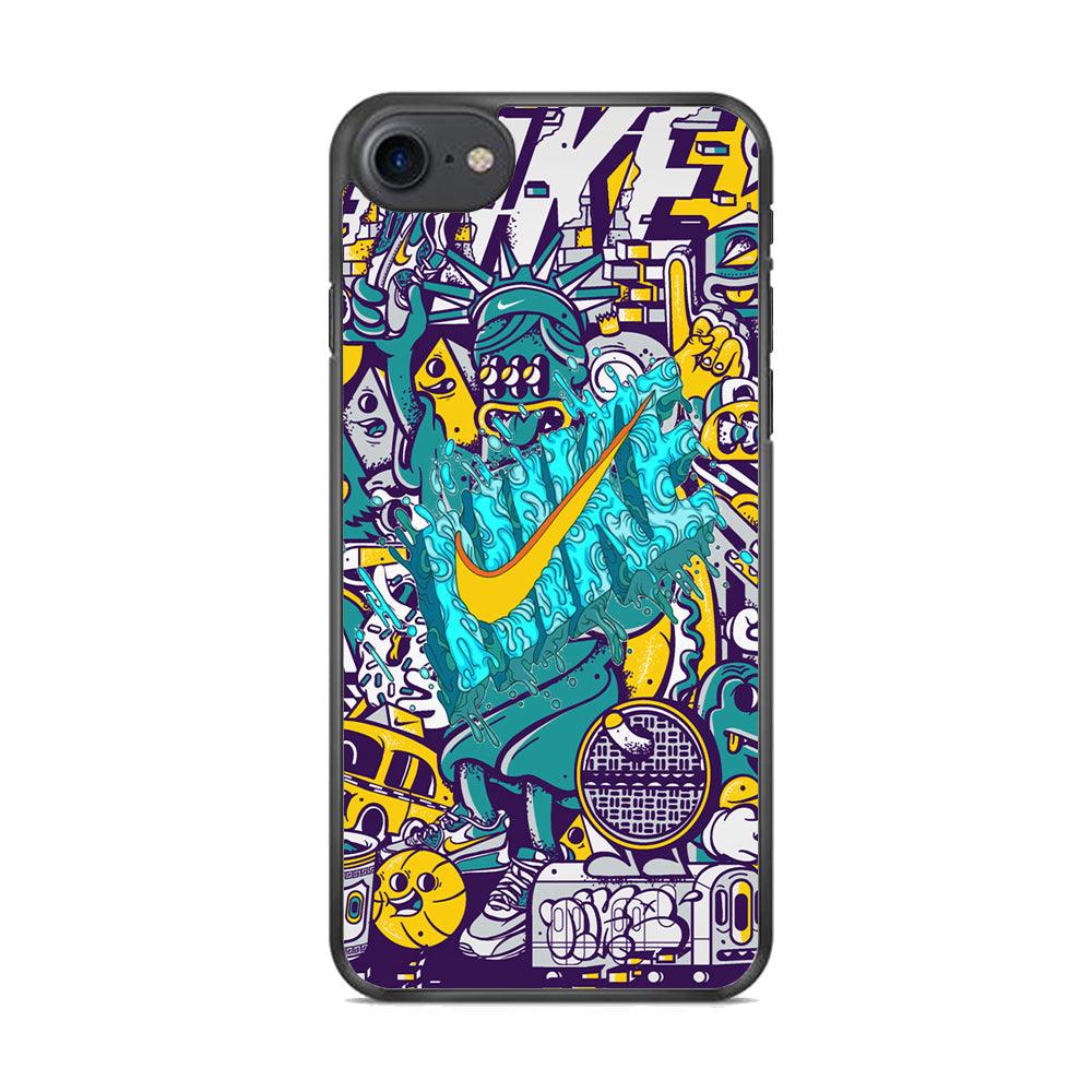 Nike Art of Freedom iPhone 8 Case-Rubber Black (2D Case)-Oxvistore