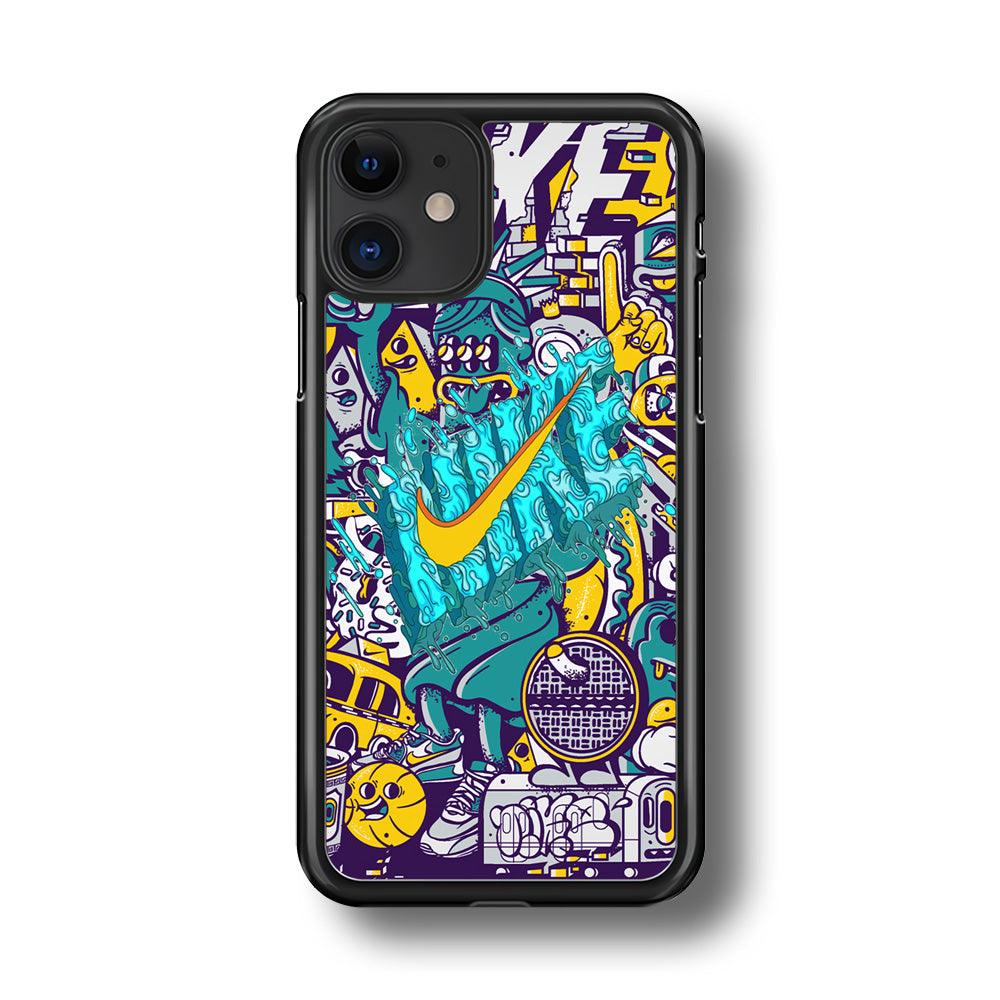 Nike Art of Freedom iPhone 11 Case-Rubber Black (2D Case)-Oxvistore