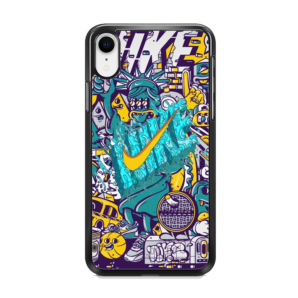 Nike Art of Freedom iPhone XR Case-Rubber Black (2D Case)-Oxvistore