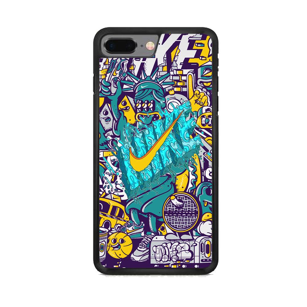 Nike Art of Freedom iPhone 8 Plus Case-Rubber Black (2D Case)-Oxvistore