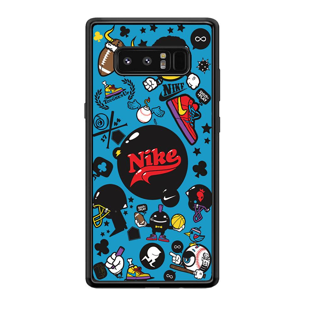 Nike Assembly of Struggle Samsung Galaxy Note 8 Case-Rubber Black (2D Case)-Oxvistore