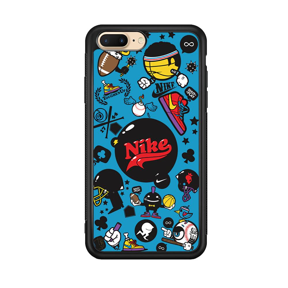 Nike Assembly of Struggle iPhone 8 Plus Case-Rubber Black (2D Case)-Oxvistore