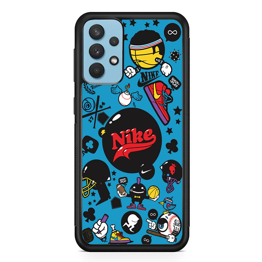 Nike Assembly of Struggle Samsung Galaxy A32 Case-Rubber Black (2D Case)-Oxvistore