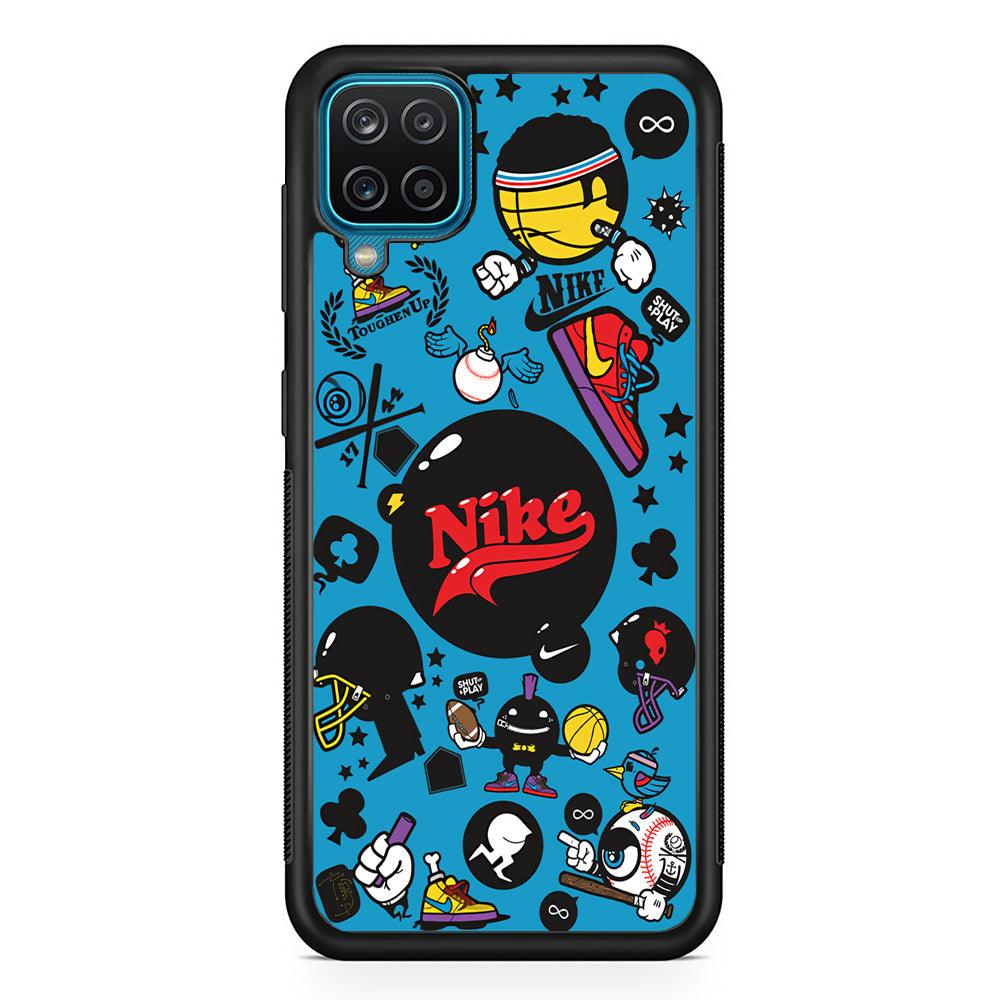Nike Assembly of Struggle Samsung Galaxy A12 Case-Rubber Black (2D Case)-Oxvistore