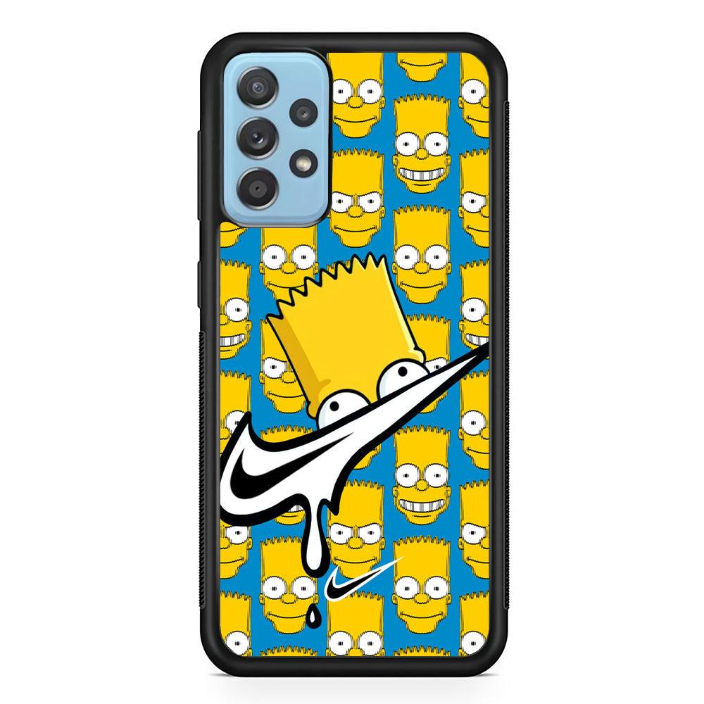 Nike Bart Vibes Face Samsung Galaxy A52 Case-Rubber Black (2D Case)-Oxvistore