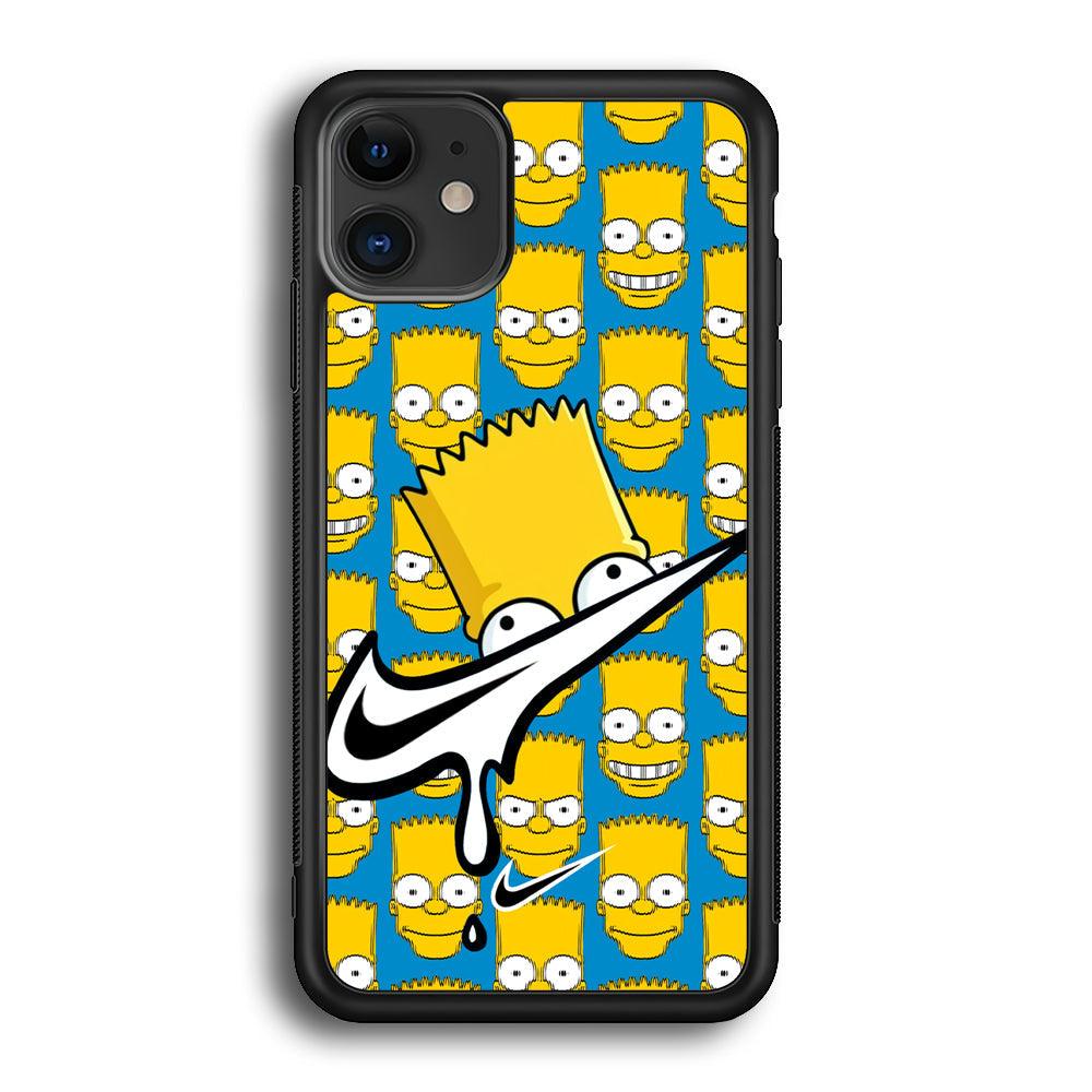 Nike Bart Vibes Face iPhone 12 Case-Rubber Black (2D Case)-Oxvistore