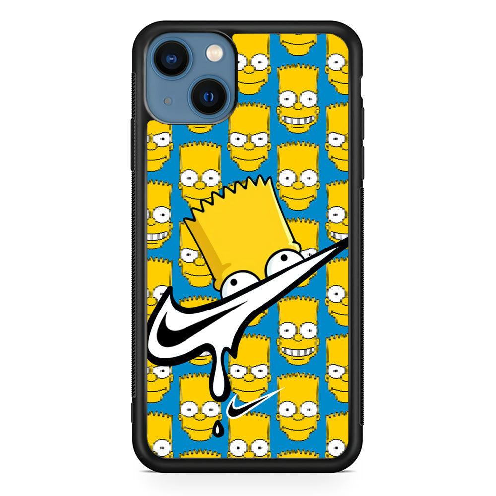 Nike Bart Vibes Face iPhone 14 Case-Rubber Black (2D Case)-Oxvistore