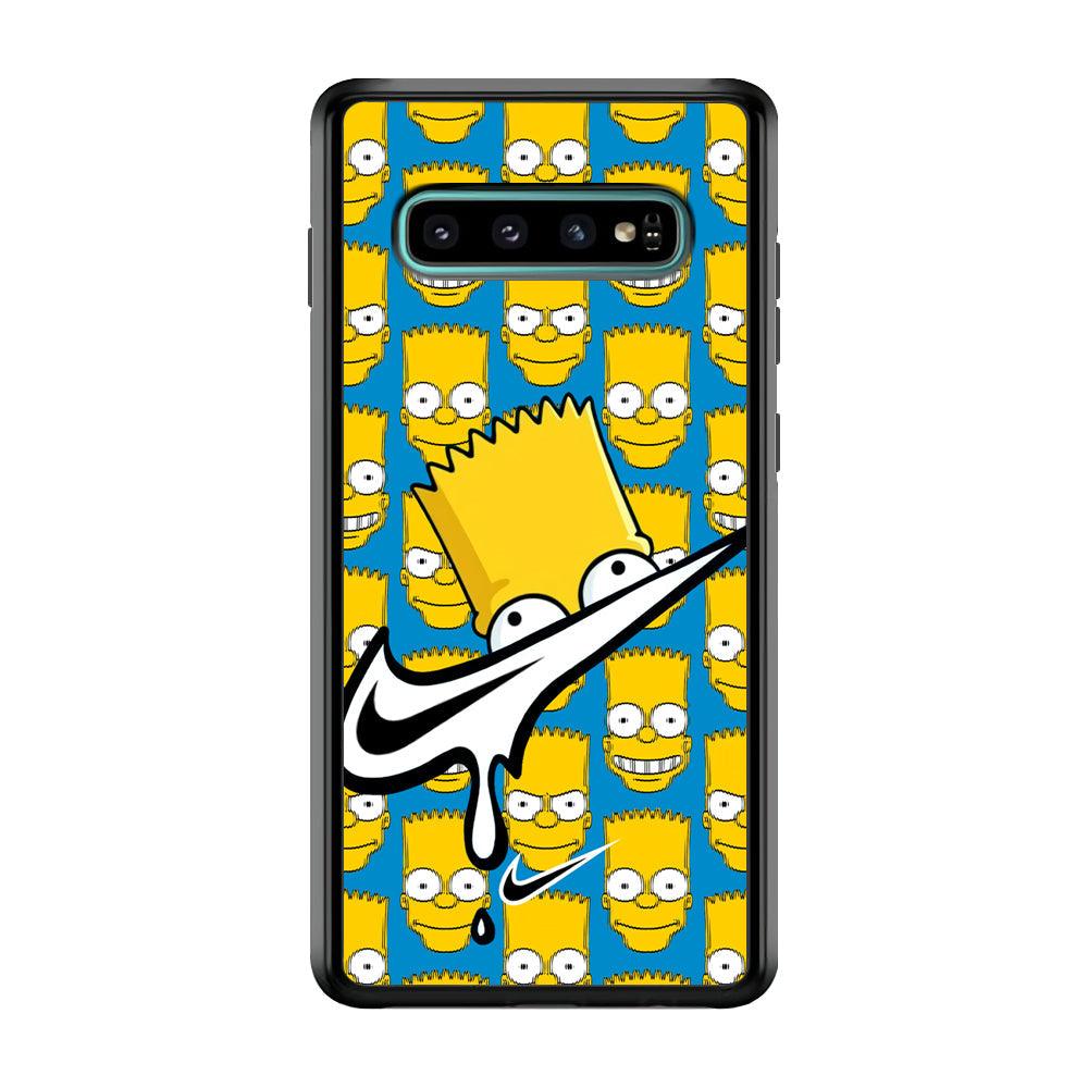 Nike Bart Vibes Face Samsung Galaxy S10 Case-Rubber Black (2D Case)-Oxvistore