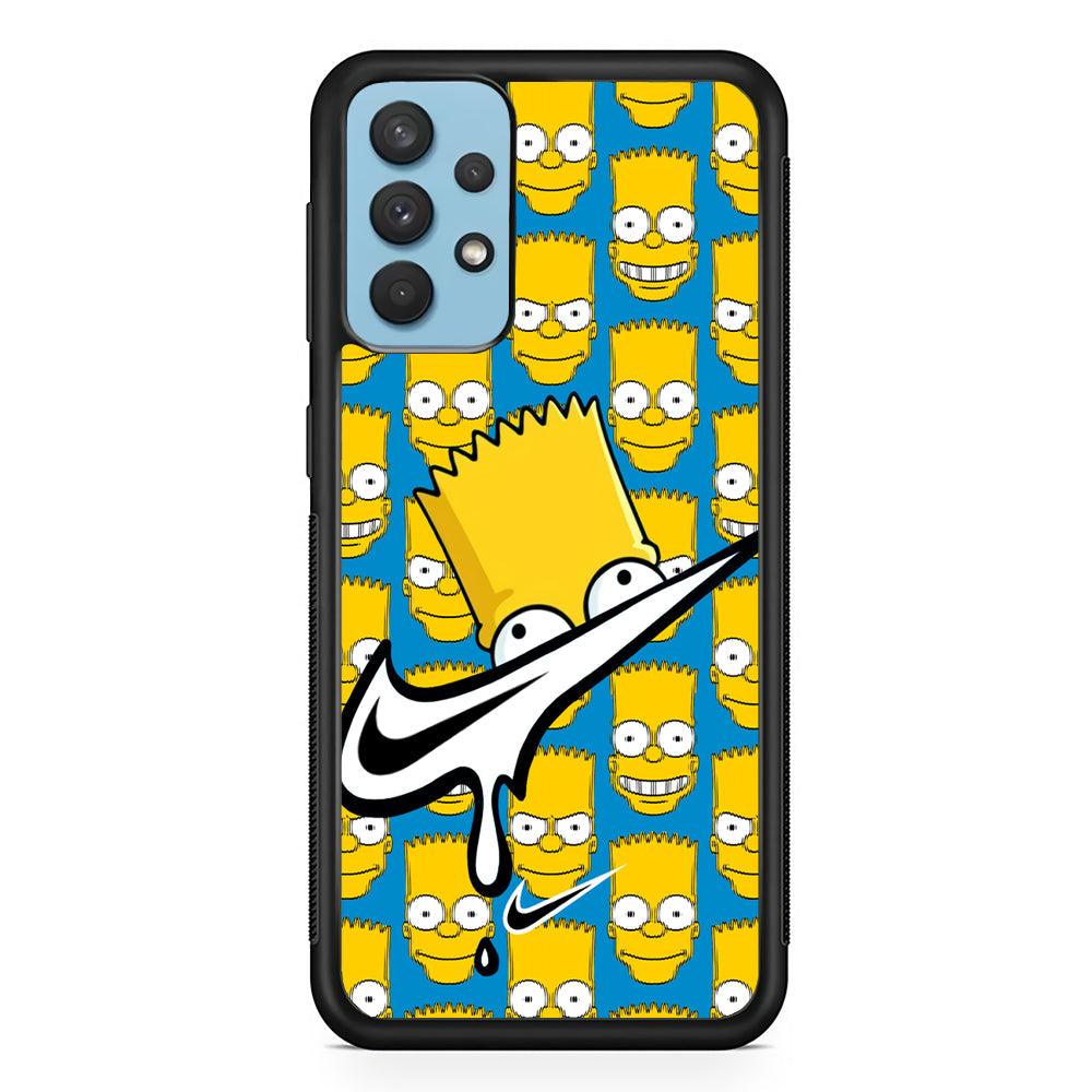 Nike Bart Vibes Face Samsung Galaxy A32 Case-Rubber Black (2D Case)-Oxvistore