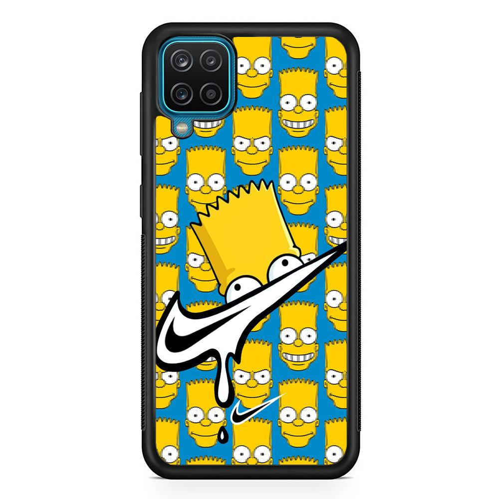 Nike Bart Vibes Face Samsung Galaxy A12 Case-Rubber Black (2D Case)-Oxvistore