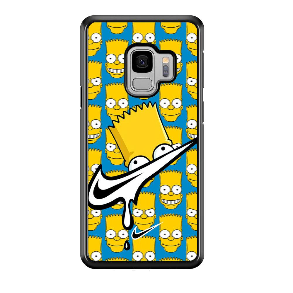 Nike Bart Vibes Face Samsung Galaxy S9 Case-Rubber Black (2D Case)-Oxvistore