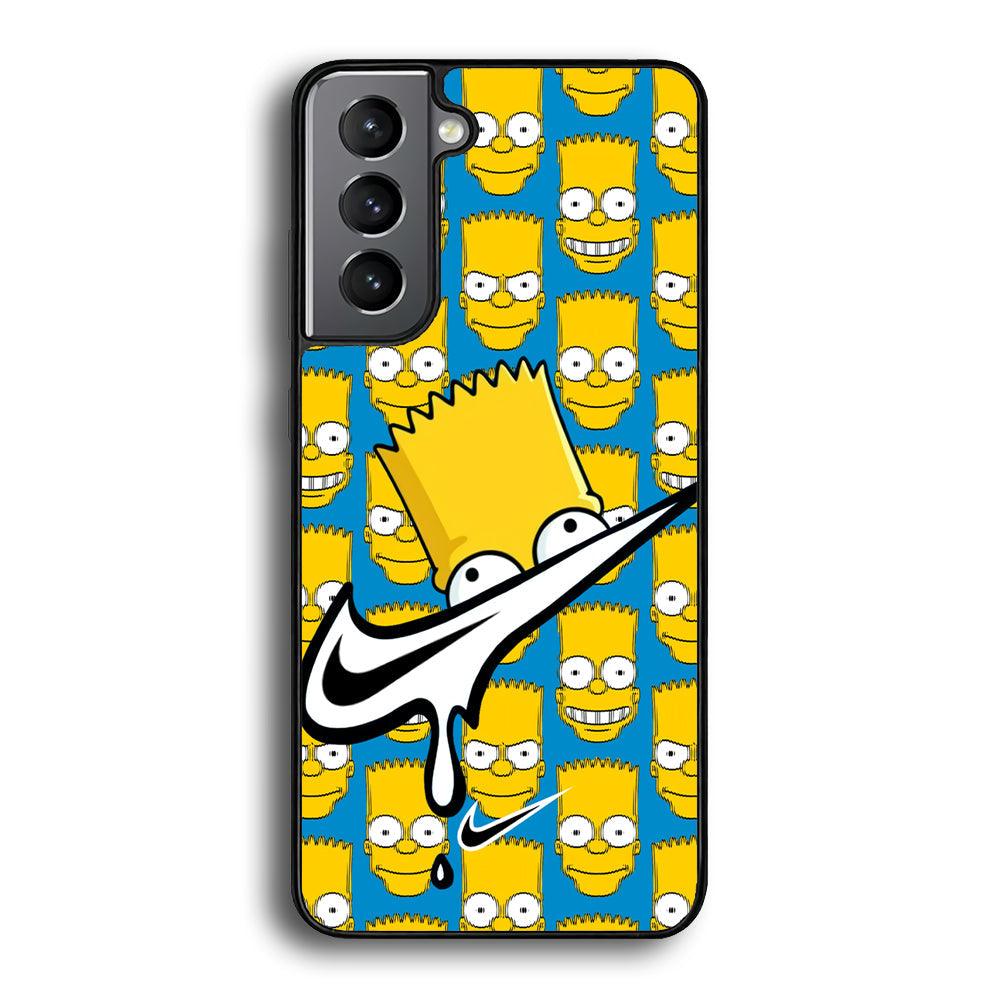 Nike Bart Vibes Face Samsung Galaxy S21 Case-Rubber Black (2D Case)-Oxvistore