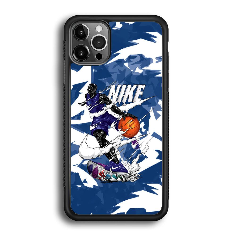 Nike Basket Ball Movement iPhone 12 Pro Max Case-Rubber Black (2D Case)-Oxvistore