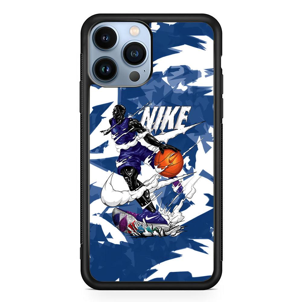 Nike Basket Ball Movement iPhone 14 Pro Max Case-Rubber Black (2D Case)-Oxvistore