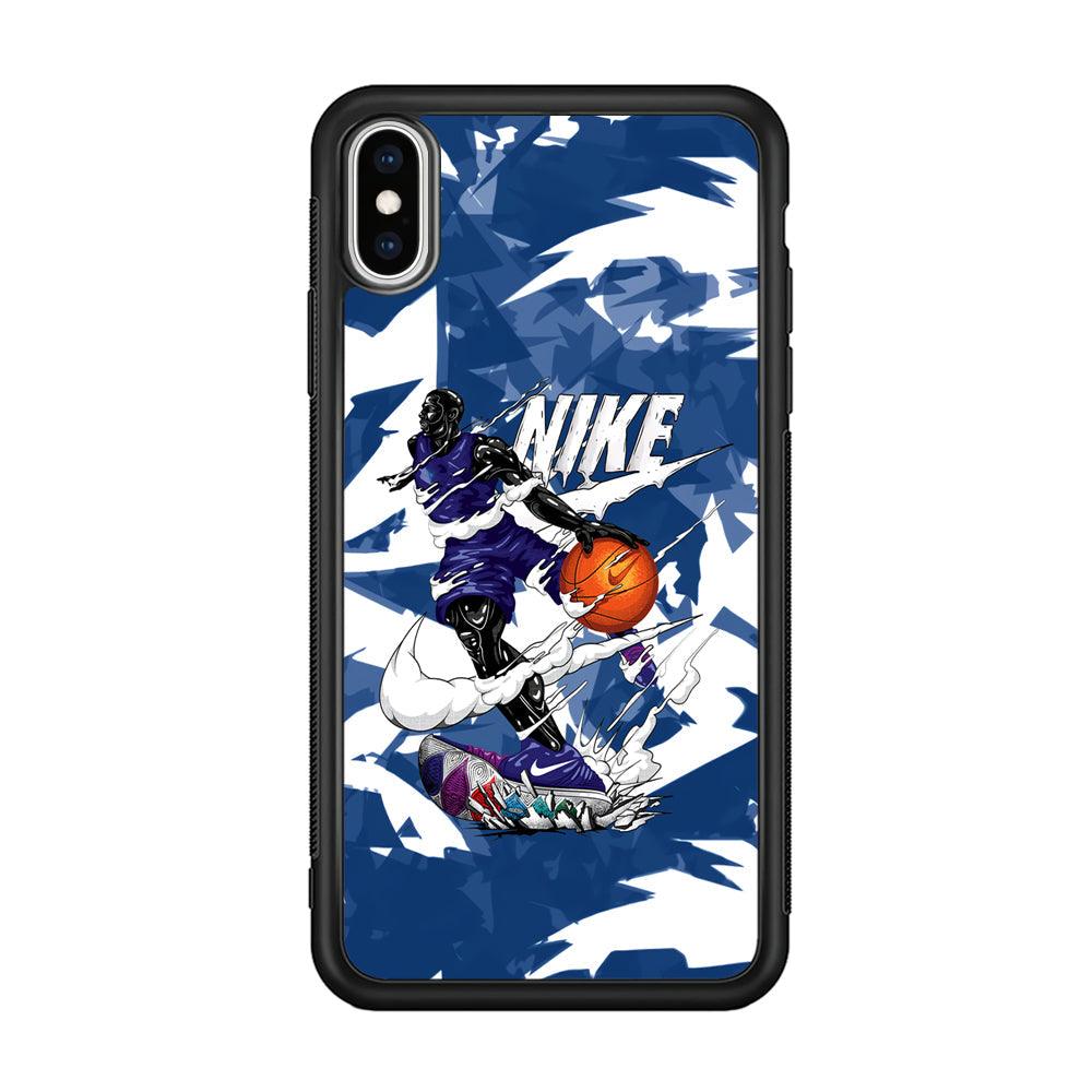 Nike Basket Ball Movement iPhone XS Case-Rubber Black (2D Case)-Oxvistore