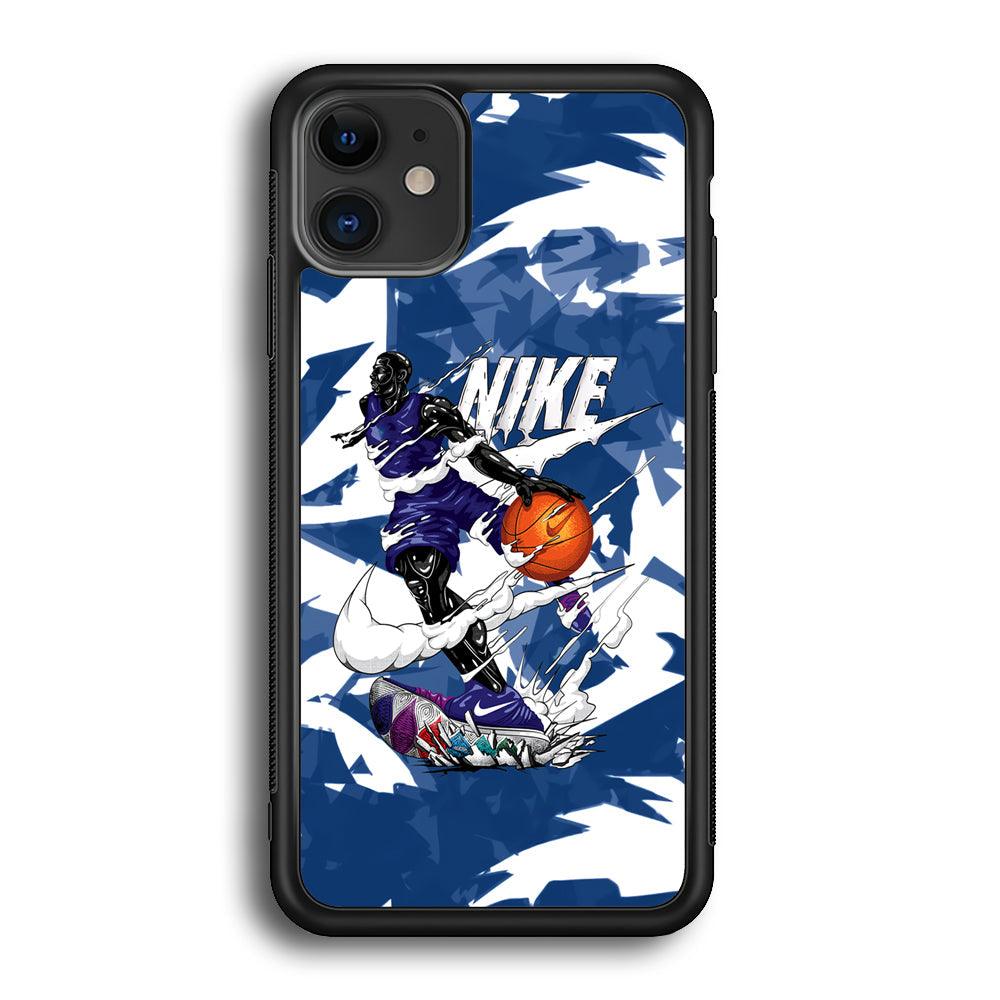 Nike Basket Ball Movement iPhone 12 Case-Rubber Black (2D Case)-Oxvistore