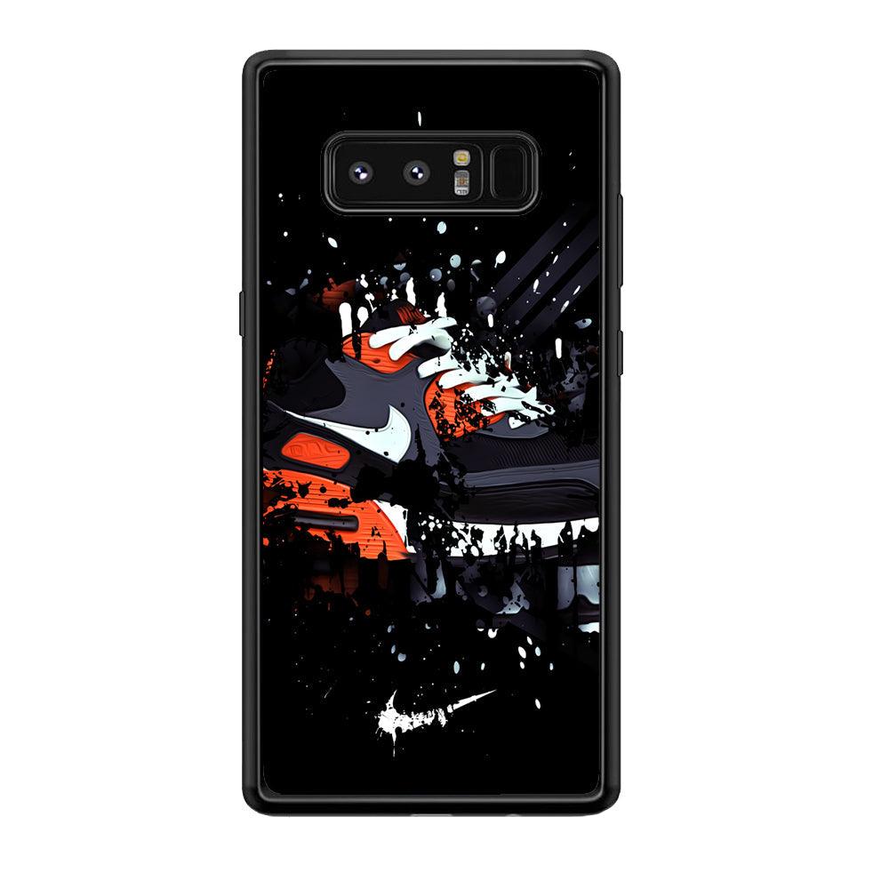 Nike Black Ink Splash Samsung Galaxy Note 8 Case-Rubber Black (2D Case)-Oxvistore