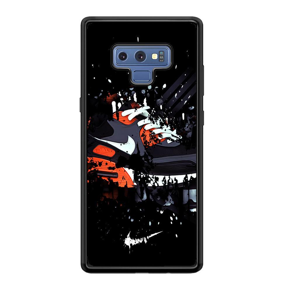 Nike Black Ink Splash Samsung Galaxy Note 9 Case-Rubber Black (2D Case)-Oxvistore