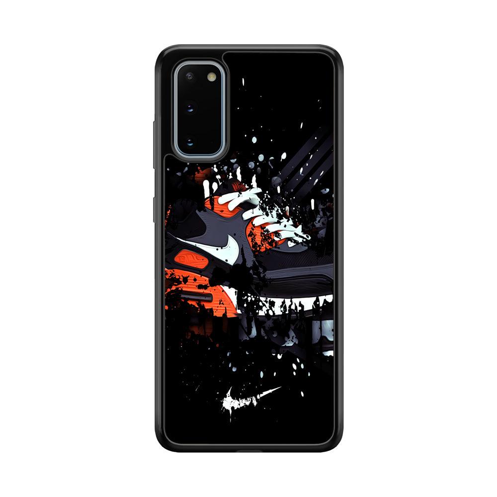 Nike Black Ink Splash Samsung Galaxy S20 Case-Rubber Black (2D Case)-Oxvistore