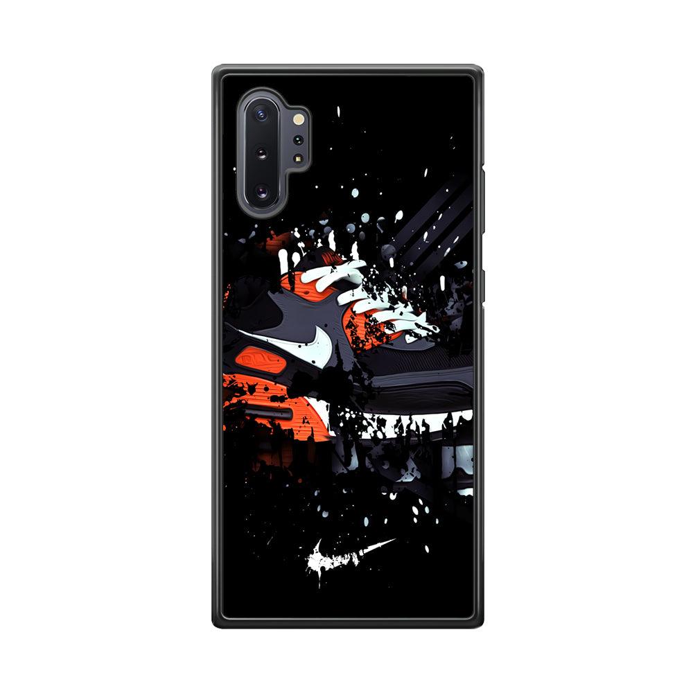 Nike Black Ink Splash Samsung Galaxy Note 10 Plus Case-Rubber Black (2D Case)-Oxvistore