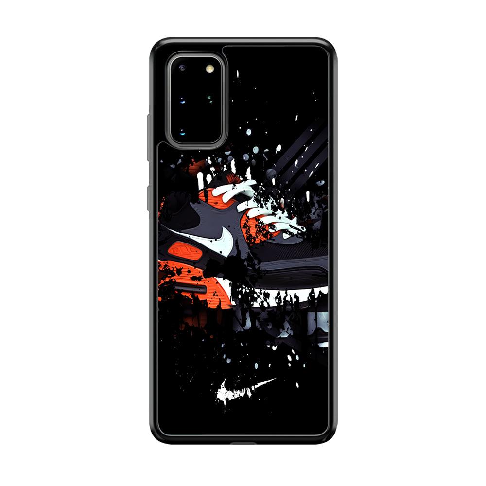 Nike Black Ink Splash Samsung Galaxy S20 Plus Case-Rubber Black (2D Case)-Oxvistore