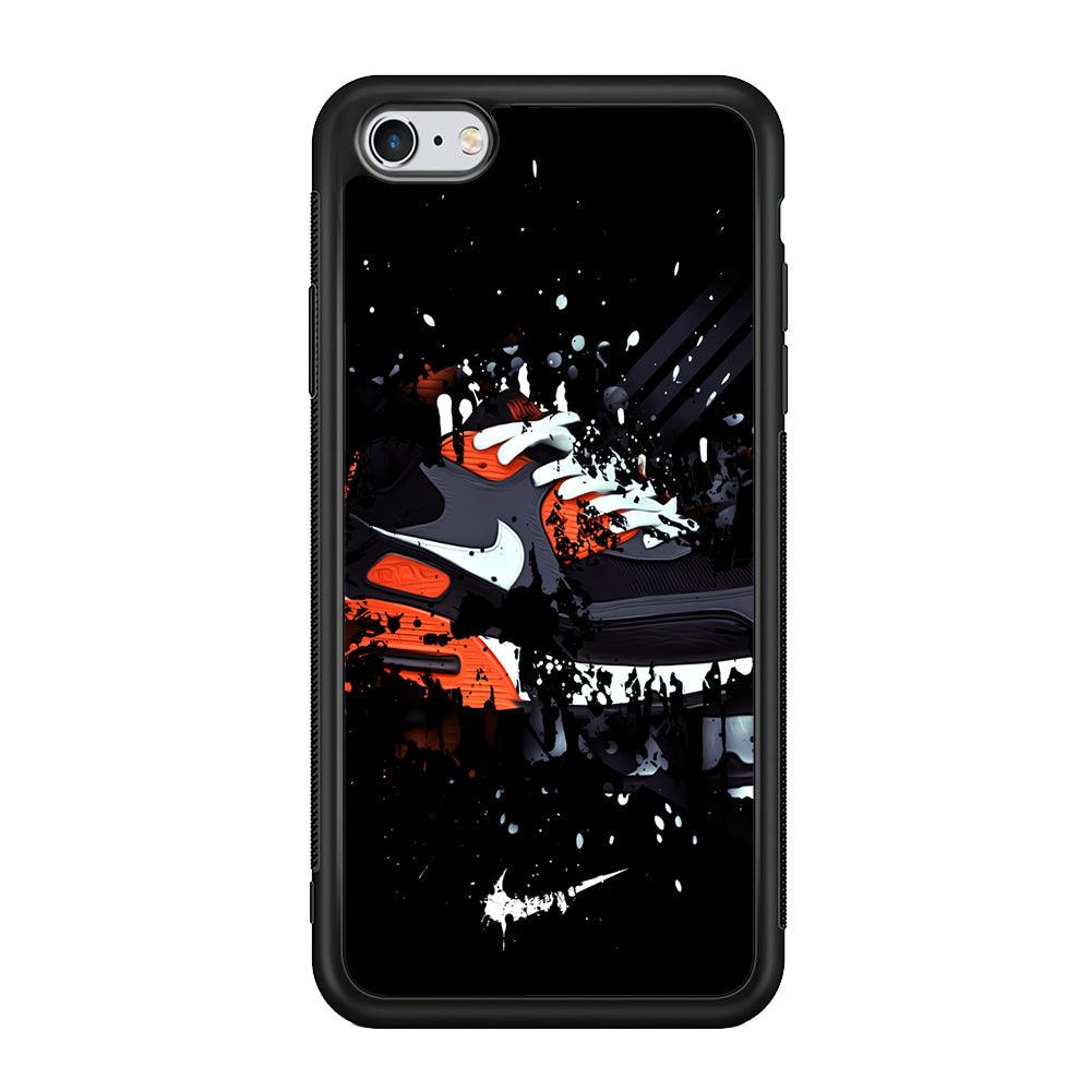 Nike Black Ink Splash iPhone 6 Plus | 6s Plus Case-Rubber Black (2D Case)-Oxvistore