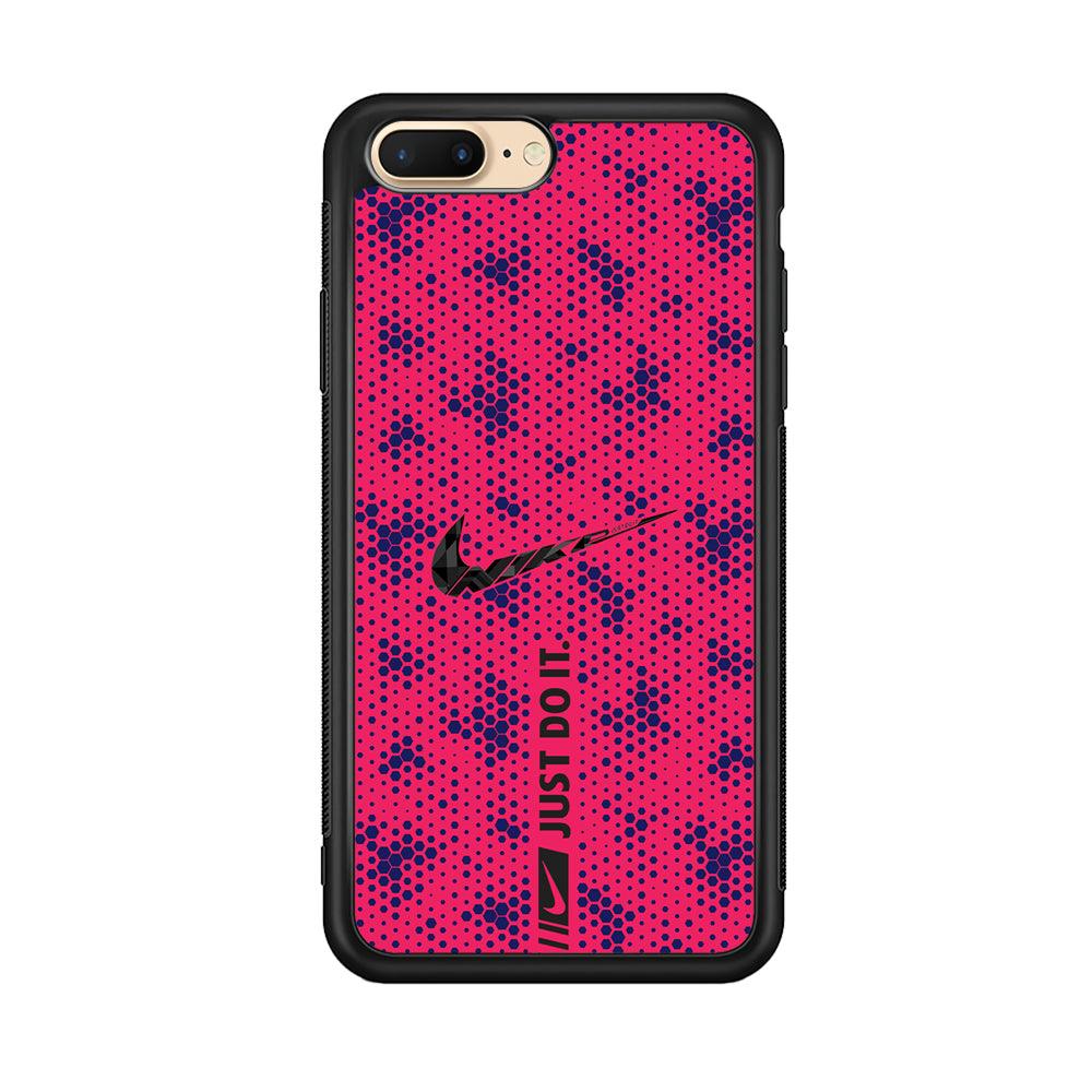Nike Blue Honeycomb iPhone 7 Plus Case-Rubber Black (2D Case)-Oxvistore