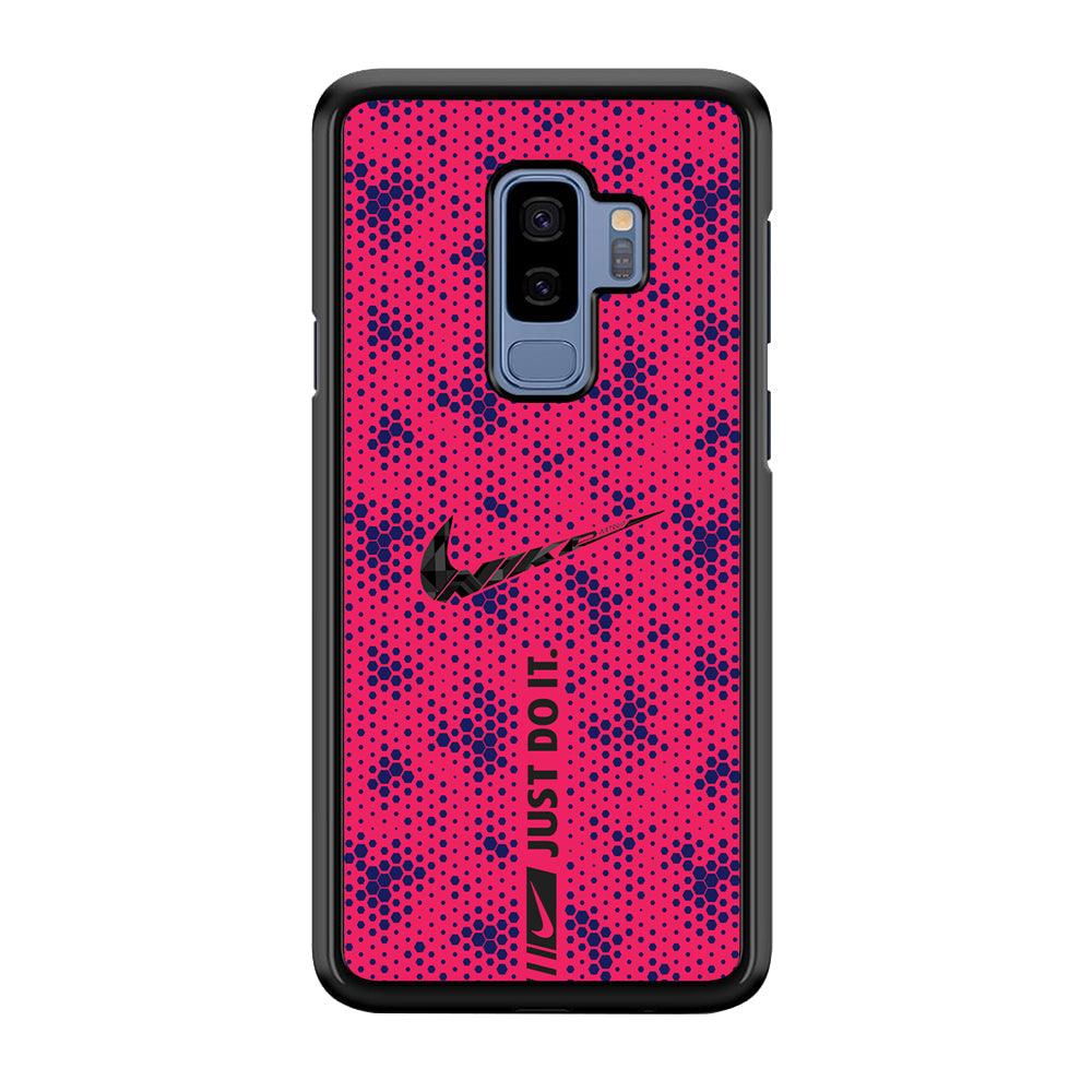 Nike Blue Honeycomb Samsung Galaxy S9 Plus Case-Rubber Black (2D Case)-Oxvistore