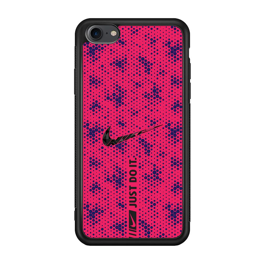 Nike Blue Honeycomb iPhone 8 Case-Rubber Black (2D Case)-Oxvistore