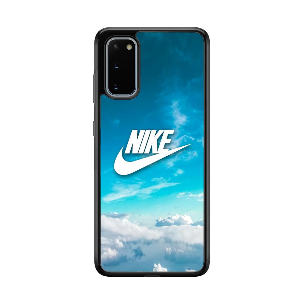 Nike Bluish Cloudy Samsung Galaxy S20 Case-Rubber Black (2D Case)-Oxvistore