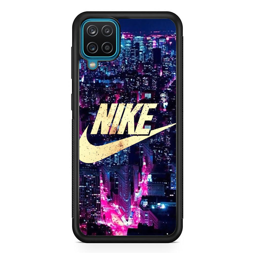 Nike Border of The City Samsung Galaxy A12 Case-Rubber Black (2D Case)-Oxvistore