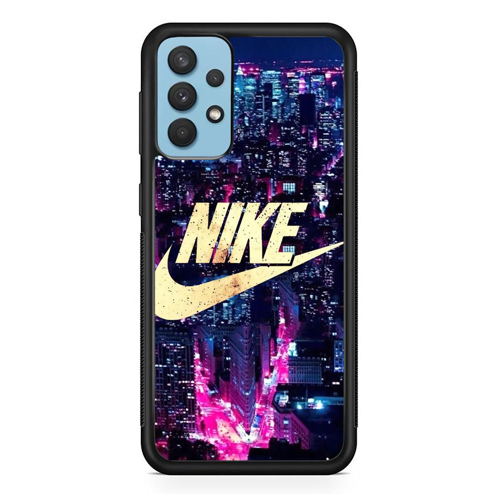Nike Border of The City Samsung Galaxy A32 Case-Rubber Black (2D Case)-Oxvistore
