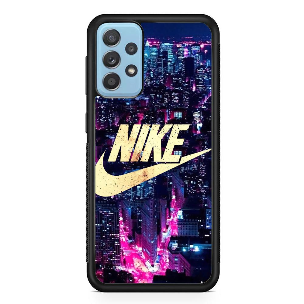 Nike Border of The City Samsung Galaxy A72 Case-Rubber Black (2D Case)-Oxvistore